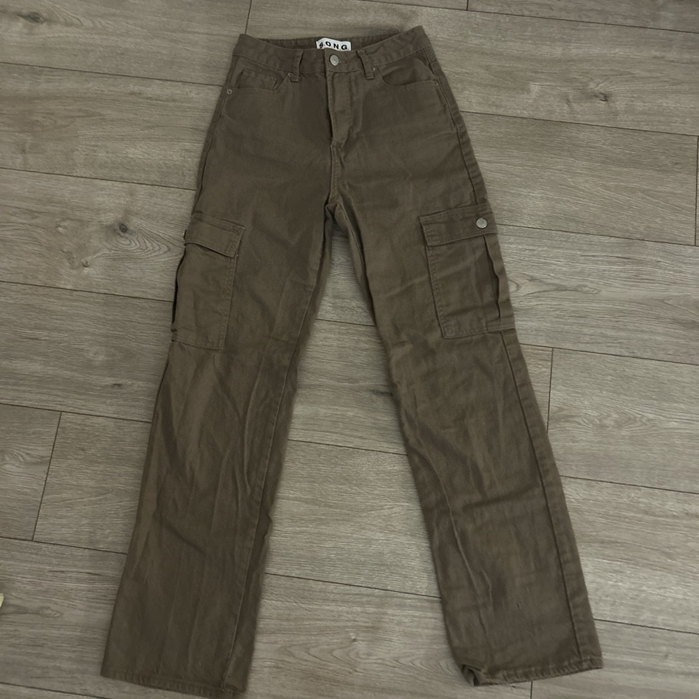 S.O.N.G high rise brown cargo pants size 1/25